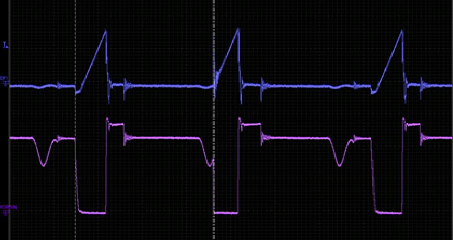 Flyback converter oscilloscope waveform capture